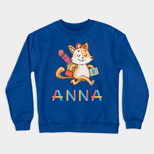 Enlapulation Cat Anna Crewneck Sweatshirt by DePit DeSign